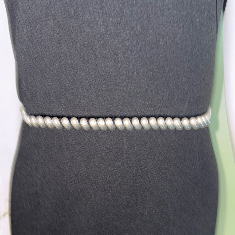 Betsey Johnson Black Mini Sheath Dress with faux pearl detail  and Ruffled Hem - Picture 5 of 9